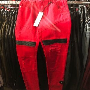 NWT Kayden K - Skinny Jeans - Red - Rock Zippers - Skinny - Jeans - Men’s - 30”